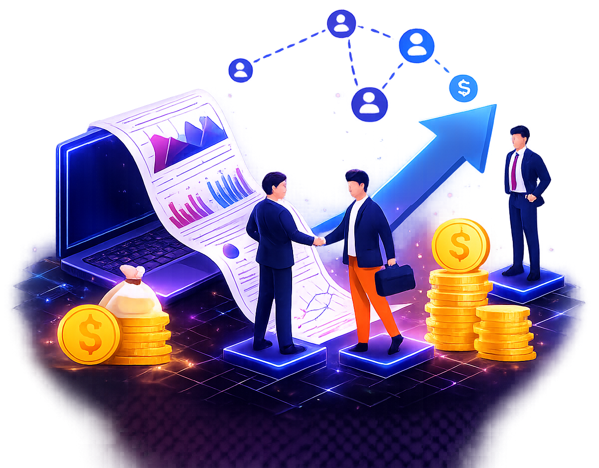 Business growth partnership illustration