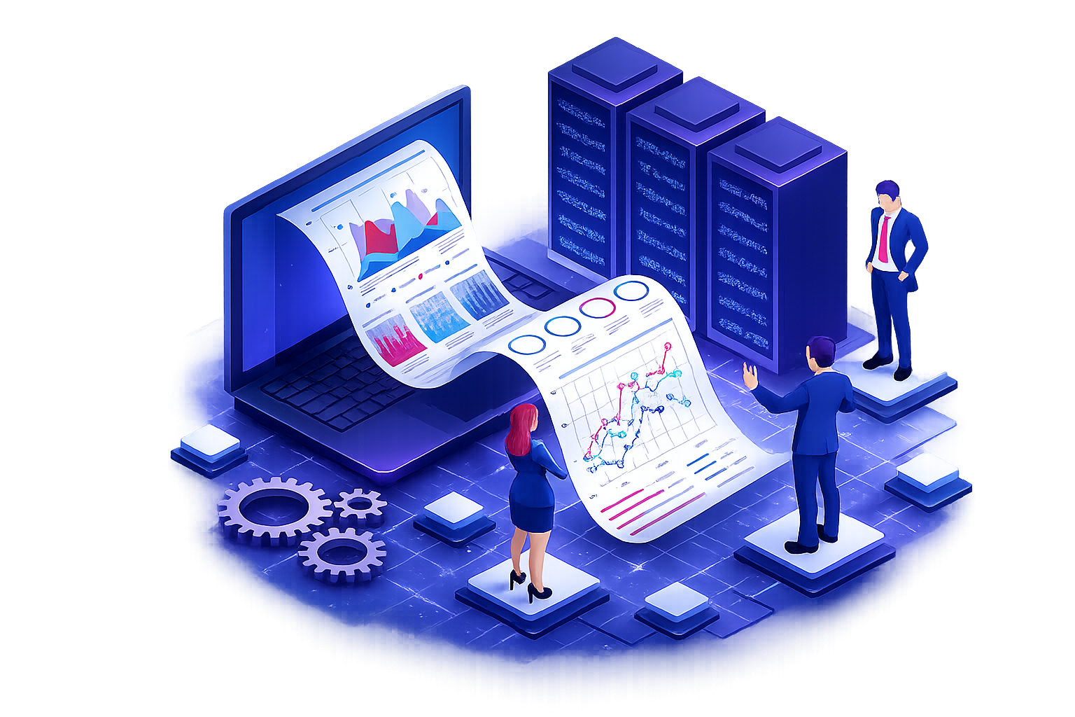 Business intelligence process illustration
